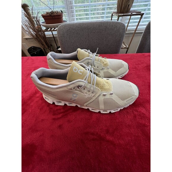 ON CLOUD CLOUD 5 MEN'S 11 RUNNING ATHLETIC SHOES CREAM SAND - Picture 1 of 14